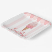 ピンクアイスクリームバースデーパーティー紙プレート ペーパープレート (傾斜あり)