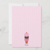 ピンクアイスクリームパーティーガールズ誕生日招待状 招待状 (裏面)