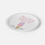 ピンクアイスクリームブライダルシャワー ペーパープレート (アングル)