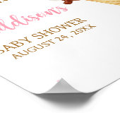 ピンクアイスクリームベビーシャワーへようこそ ポスター (角)