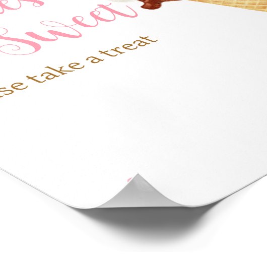 ピンクアイスクリームベビーシャワーベビーは甘い ポスター (角)