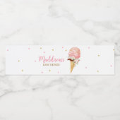 ピンクアイスクリームベビーシャワー ペットボトルラベル (シングルラベル)