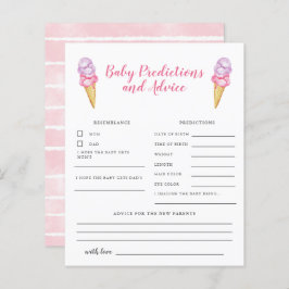 ピンクアイスクリームベビー予測とアドバイスカード