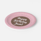 ピンクアイスクリーム誕生日 ペーパープレート (アングル)