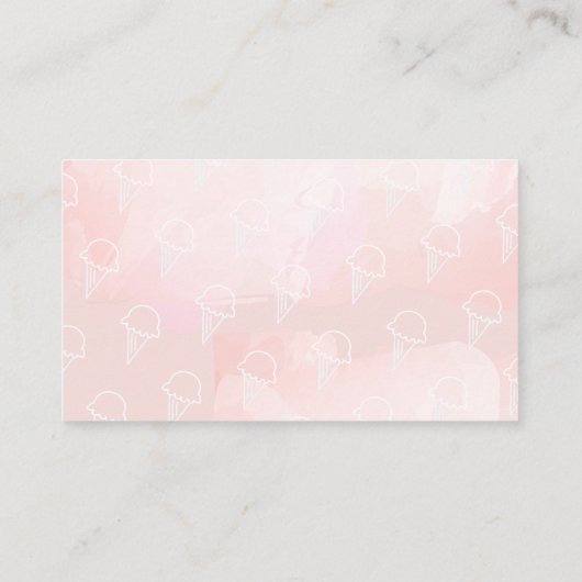 ピンクアイスクリーム金ゴールド赤ちゃんシャワー予約リクエスト エンクロージャーカード (裏面)