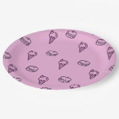 ピンクアイスクリーム&ケーキ紙プレート ペーパープレート (アングル)