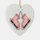 ピンクアイススケートがあなたの姿スケーターのために～ セラミックオーナメント (右)