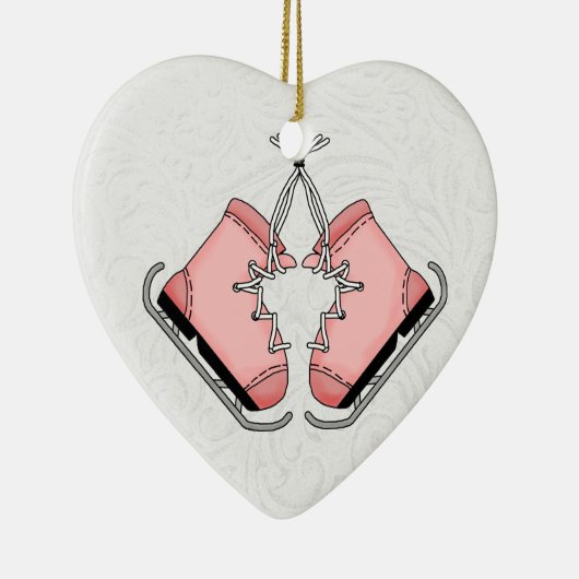 ピンクアイススケートがあなたの姿スケーターのために～ セラミックオーナメント (右)