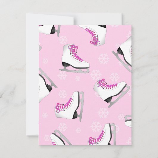 ピンクアイススケートで滑る誕生パーティー 招待状 (裏面)