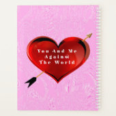 ピンクアイススパイラルノート上の私と私のハート プランナー手帳 (裏面)