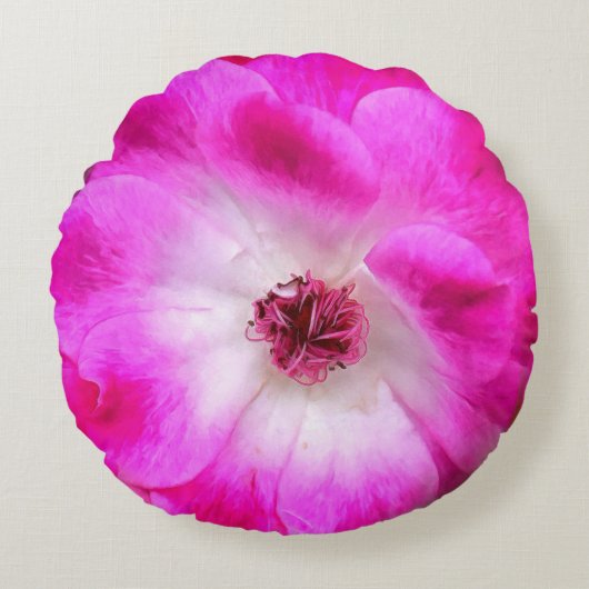 ピンクアイスバーグバラ ラウンドクッション (正面)