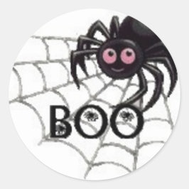 ピンクアイドスパイダーハロウィンステッカー ラウンドシール