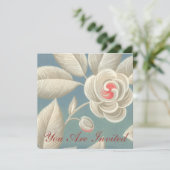 ピンクアイバラヴィンテージ壁紙招待状 招待状 (スタンド正面)