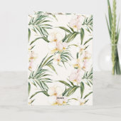 ピンクアイボリークリームストライプ ピンク蘭の誕生日 カード (裏面)