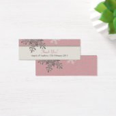 ピンクアイボリースノーフレークウィンターウェディングメッセージカード (デスク)