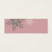 ピンクアイボリースノーフレークウィンターウェディングメッセージカード (裏面)