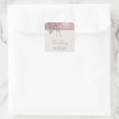 ピンクアイボリースノーフレーク冬のウェディングシール スクエアシール (バッグ)