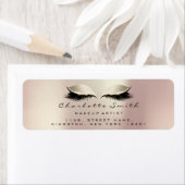 ピンクアイボリーメイクアップアーティストラッシュブライダルRSVP ラベル (インサイチュ)