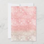 ピンクアイボリーメイクアップホワイトグリッター16ブライダルシャワー 招待状 (裏面)