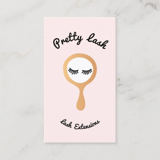 ピンクアイラッシュラッシュエクステンション金ゴールド鏡 名刺 (正面)