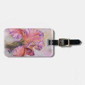 ピンクアイリスパーソナライズされたラゲッジタグ ラゲッジタグ (正面横)