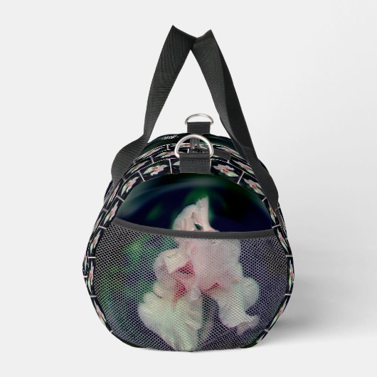 ピンクアイリスフラワー抽象芸術アートパーソナライズされた ダッフルバッグ (右)