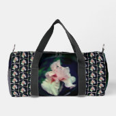 ピンクアイリスフラワー抽象芸術アートパーソナライズされた ダッフルバッグ (裏面)