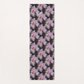 ピンクアイリスフラワー自然アートパーソナライズされた ヨガマット (正面)