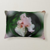 ピンクアイリスフローラ抽象芸術アート アクセントクッション (裏面)