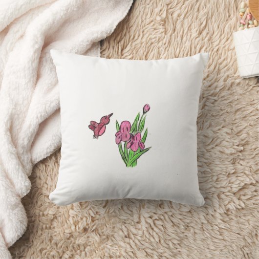 ピンクアイリス クッション (ブランケット)