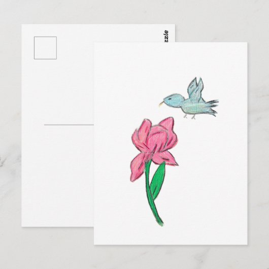 ピンクアイリス ポストカード (正面/裏面)