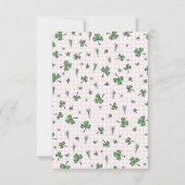 ピンクアイリッシュクローバーとハート子供の誕生日 サンキューカード (裏面)
