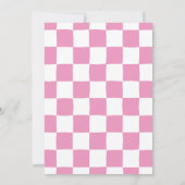 ピンクアイリーハッピーハッピーピー顔子供の誕生日パーティー 招待状 (裏面)