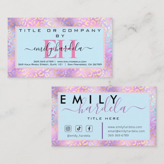 ピンクアイレディジェスヒョウプロフェッショナル 名刺 (正面/裏面)