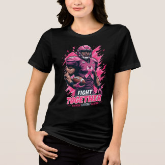 ピンクアウトタックル乳がん啓発フットボール トライブレンドTシャツ