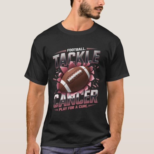 ピンクアウトタックル乳がん認識度サッカーP Tシャツ (正面)
