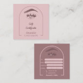 ピンクアエレガントーク美しいサロンギフト証明書 スクエア名刺 (正面/裏面)