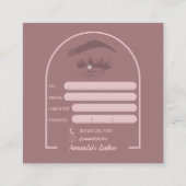 ピンクアエレガントーク美しいサロンギフト証明書 スクエア名刺 (裏面)