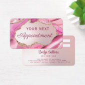 ピンクアガテフェイクフォイルアポイントメントカード (デスク)