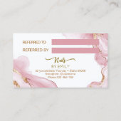 ピンクアガテマーブルネイルサロン紹介カード ロイヤリティカード (裏面)