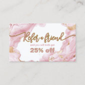 ピンクアガテマーブルネイルサロン紹介カード ロイヤリティカード (正面)