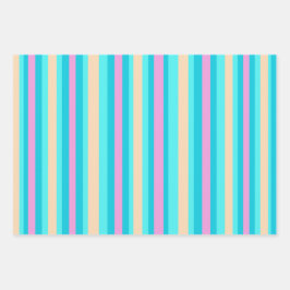 ピンクアクアオレンジラッピング紙セット ラッピングペーパーシート