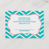 ピンクアクアシェブロンヘアドレッサーサロンアポイントメント 予約カード (裏面)