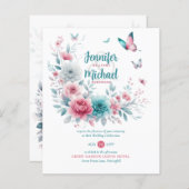 ピンクアクアシルバーフローラボホ春サマー結婚ズ