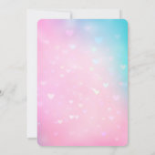 ピンクアクアハート誕生日 招待状 (裏面)