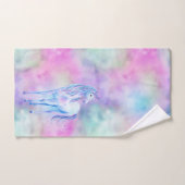 ピンクアクアパープルホワイトユニコーンスパークル バスタオルセット (ハンドタオル)