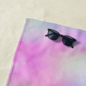 ピンクアクアパープルホワイトユニコーンスパークル        ビーチタオル (インサイチュ)