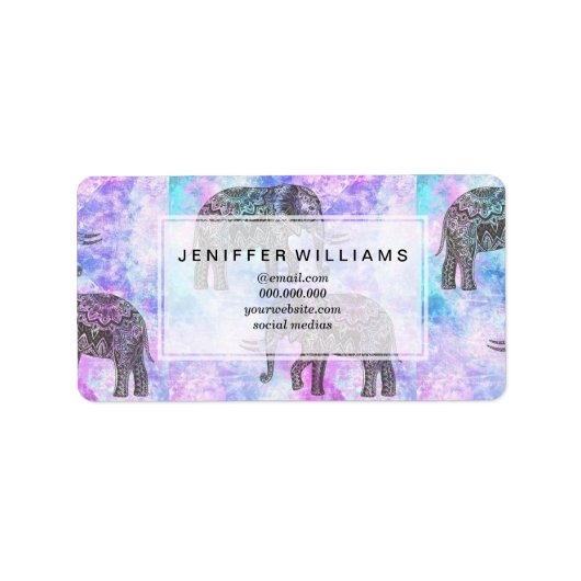 ピンクアクアブラックエレファントブライトトライバル ラベル (正面)