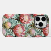 ピンクアクアプロテアフラワーズフィンボスタイルプリントデザイン Case-Mate iPhoneケース (裏面 (横))