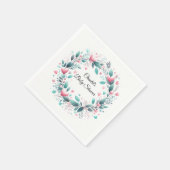 ピンクアクアリースベビーシャワー紙ナプキンス スタンダードカクテルナプキン (角)